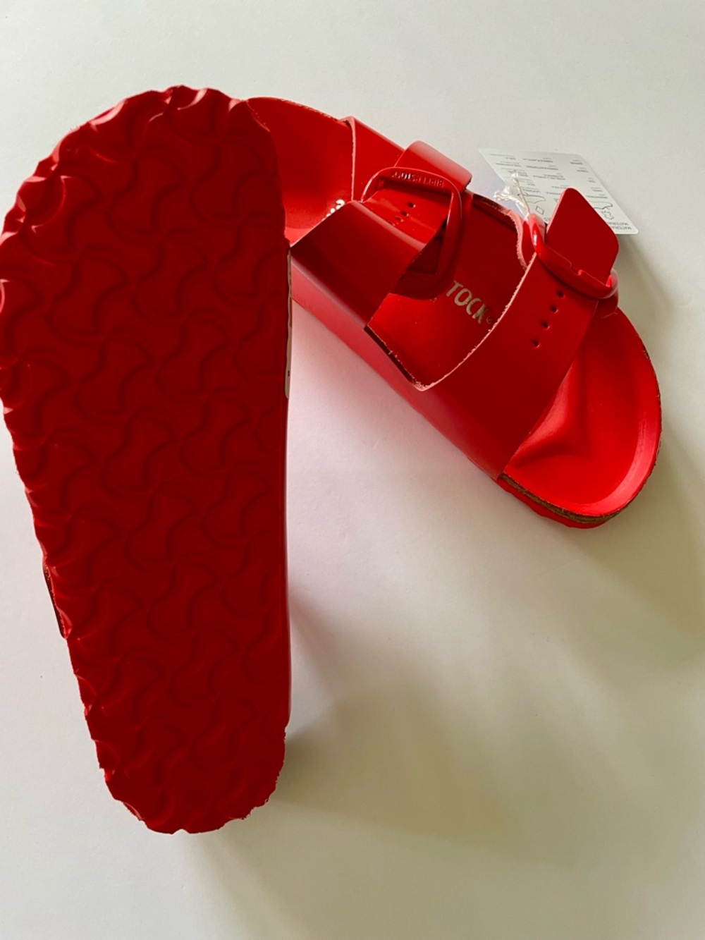 Birkenstock Arizona Big Buckle Patent Sandals Red EU 37 US 6 - Picture 3 of 6